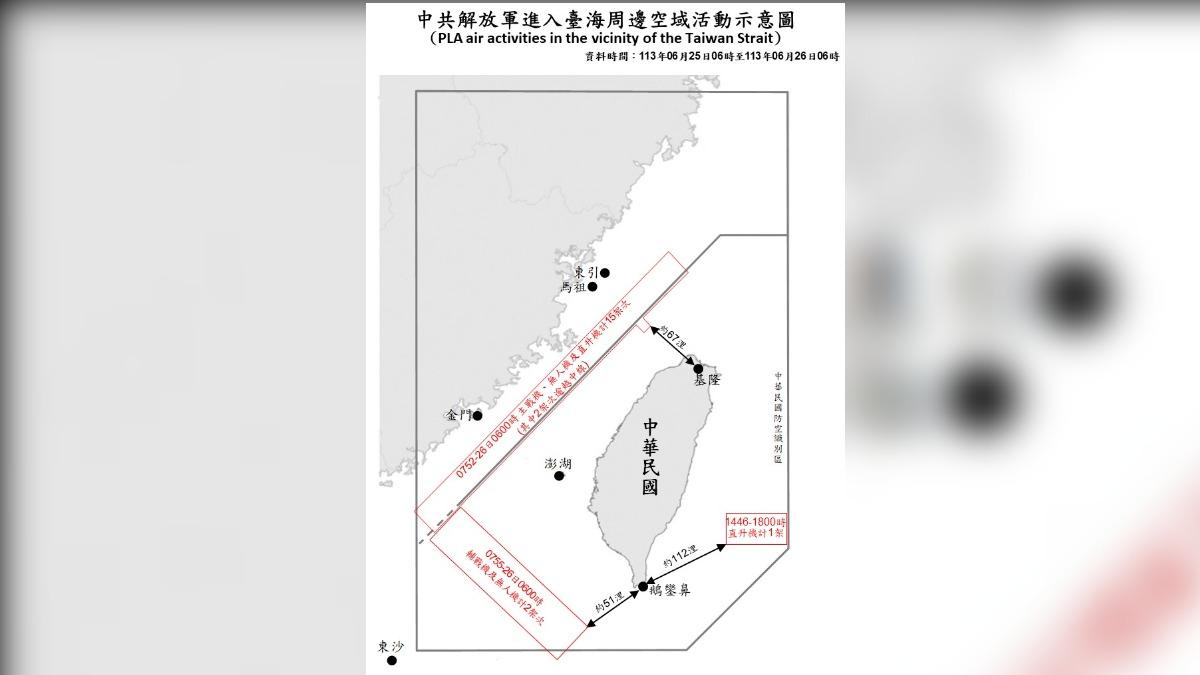 中共軍機連日擾台。（圖／國防部提供）