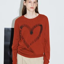 Heart Painting Sweater Red