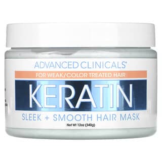 Advanced Clinicals, Keratin,  Sleek + Smooth Hair Mask,  12 oz (340 g)