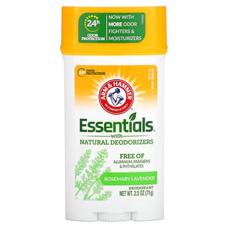 Arm & Hammer, Essentials with Natural Deodorizers, Deodorant, Wide Stick, Rosemary Lavender, 2.5 oz (71 g)