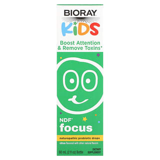 Bioray, Kids, NDF, Foco, Gotas Probióticas Naturopáticas, Cítricos, 60 ml (2 fl oz)