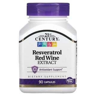 21st Century, Extrato de Vinho Tinto com Resveratrol, 90 Cápsulas