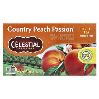 Celestial Seasonings, 허브차, Country Peach Passion, 카페인 무함유, 티백 20개, 41g(1.4oz)