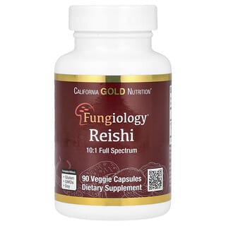 California Gold Nutrition, Reishi (Ganoderma lucidum), Espectro completo, Producto orgánico certificado, 90 cápsulas vegetales