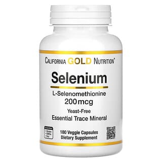 California Gold Nutrition, Selenio, Sin levadura, 200 mcg, 180 cápsulas vegetales