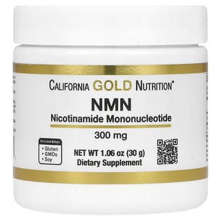 California Gold Nutrition, NMN в порошке, 300 мг, 30 г (1,06 унции)