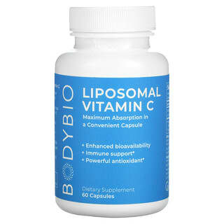 BodyBio, Vitamina C liposomal, 60 cápsulas