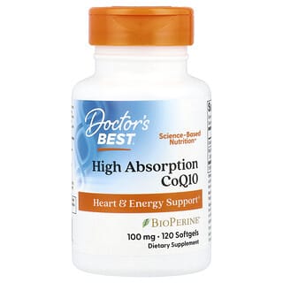 Doctor's Best, High Absorption CoQ10, 100 mg, 120 Softgels