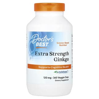 Doctor's Best, Suplemento de ginkgo con concentración extra, 120 mg, 360 cápsulas vegetales