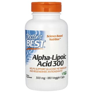 Doctor's Best, Алфа-липоева киселина, 300, 300 mg, 180 вегетариански капсули