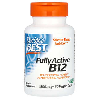 Doctor's Best, Fully Active B12, 1.500 mcg, 60 Cápsulas Vegetais