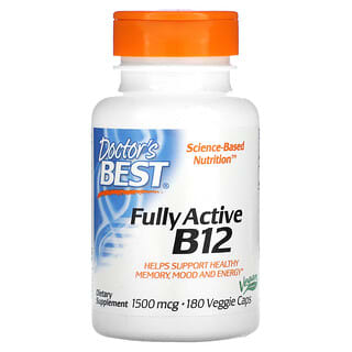 Doctor's Best, Fully Active B12, 1.500 mcg, 180 Cápsulas Vegetais