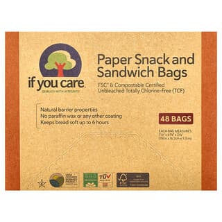 If You Care, Bolsas de papel para bocadillos y sándwiches, 48 bolsas