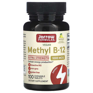 Jarrow Formulas, Metil B-12, Limão, 1.000 mcg, 100 Pastilhas Mastigáveis