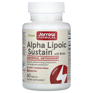 Jarrow Formulas, Alpha Lipoic Sustain с биотин, 60 таблетки