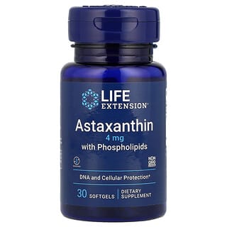 Life Extension, Astaxantina con fosfolípidos, 4 mg, 30 cápsulas blandas