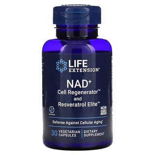 Life Extension, NAD+ Cell Regenerator and Resveratrol Elite, 30 Vegetarian Capsules