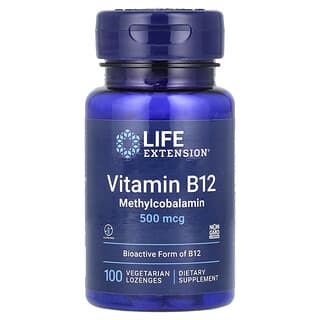 Life Extension, B12, 500mcg, 베지 사탕 정제 100정