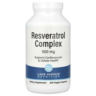 Lake Avenue Nutrition, Complexo de resveratrol, 500 mg, 250 cápsulas vegetais