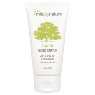 Mild By Nature, Argan Oil Hand Cream with Marula Oil & Coconut Oil plus Shea Butter, Soothing and Unscented, 2.5 oz (71 g)