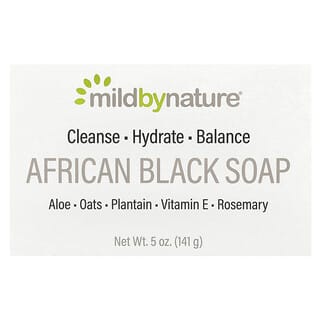 Mild By Nature, Barra de jabón negro africano, Con avena y llantén, 141 g (5 oz)