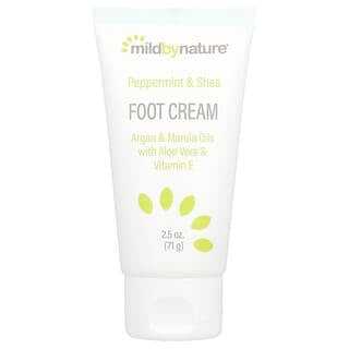 Mild By Nature, Peppermint & Shea Foot Cream with Argan & Marula Oils, 2.5 oz (71 g)