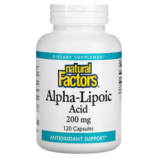 Natural Factors, Алфа-липоева киселина, 200 mg, 120 капсули