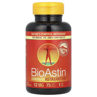 Nutrex Hawaii, BioAstin®, Hawaiian Astaxanthin®, Suplemento de astaxantina, 12 mg, 75 cápsulas blandas