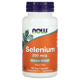 NOW Foods, Selenio, 200 mcg, 90 cápsulas vegetales