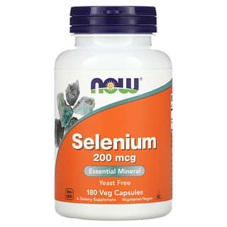 NOW Foods, Selenio, 200 mcg, 180 cápsulas vegetales