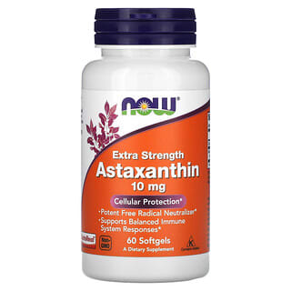 NOW Foods, Astaxantina, 10 mg, 60 cápsulas blandas