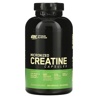 Optimum Nutrition, 미분화 크레아틴 캡슐, 2.5g, 캡슐 200정(캡슐당 1.25g)