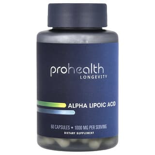 ProHealth Longevity, Алфа липоева киселина, 1000 mg, 60 капсули (500 mg на капсула)