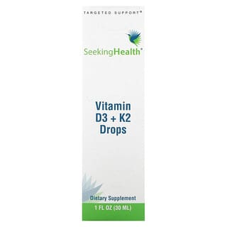 Seeking Health, Gotas de vitamina D3 y K2, 30 ml (1 oz. Líq.)