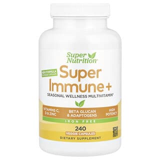 Super Nutrition, 超級機體抵抗 + 復合維生素，無鐵，240 粒素食膠囊