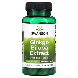 Swanson, Extracto de Ginkgo biloba, 60 mg, 120 cápsulas