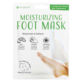 Nu-Pore, Moisturizing Foot Mask, 1 Pair