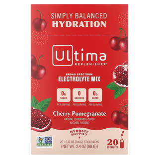 Ultima Replenisher, Mezcla de electrolitos, Cereza y granada, 20 sobrecitos, 3,4 g (0,12 oz) cada uno