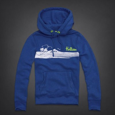 ☆瘋米國衣舖☆ Hollister HCO 藍色 男生連帽T 海鷗 貼布 美式 休閒 加州帶回 保證真品 歡迎面交確認