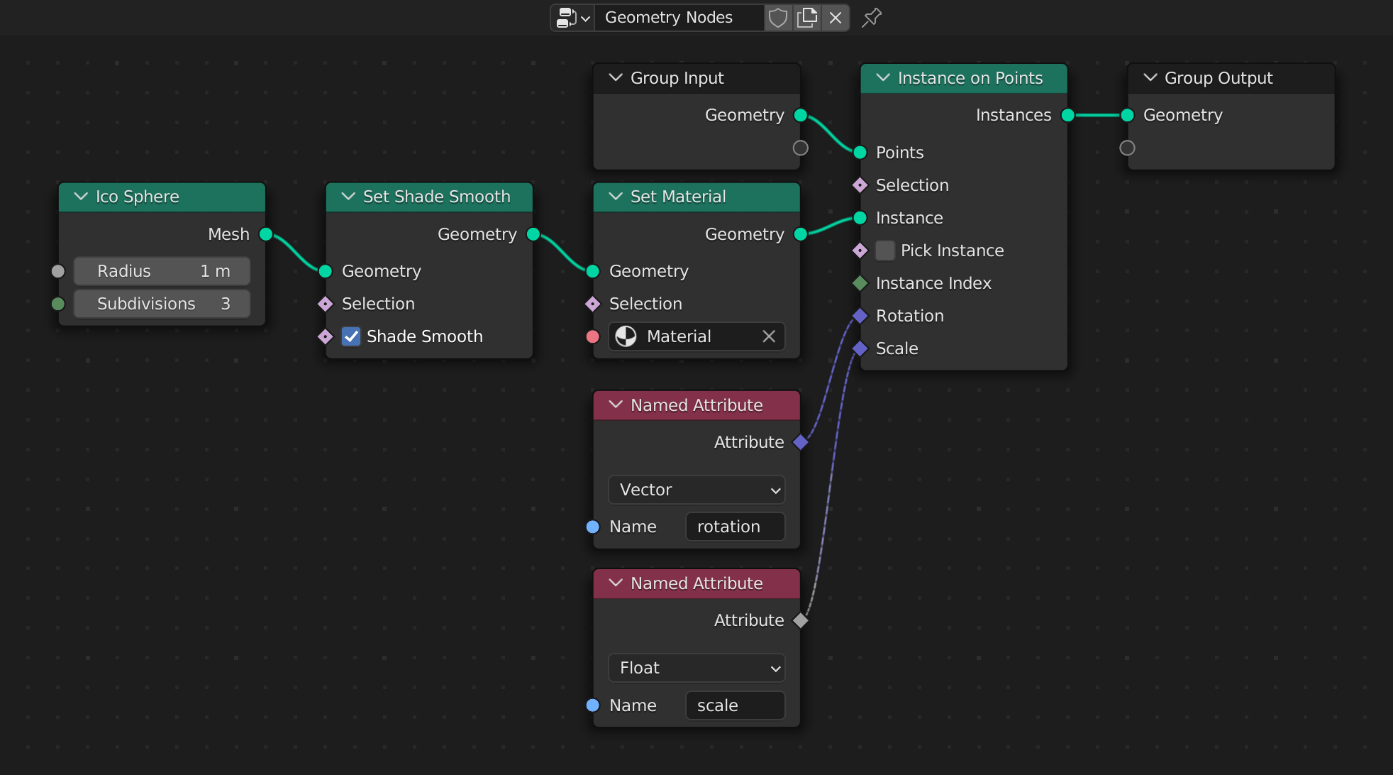 screenshot of Blender interface with two objects created