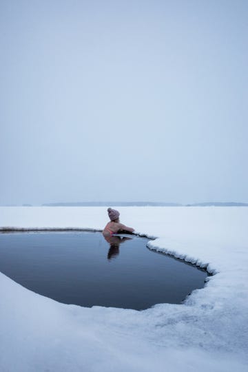 a person in a body of water