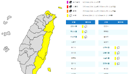 受輕颱山陀兒外圍雲系影響！7縣市發大雨特報　台東另發陸上強風特報