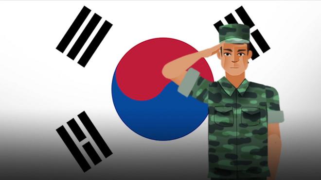 動畫：韓國國旗前的士兵