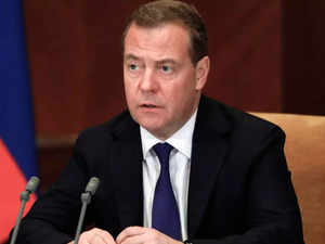 Former Russian President Dmitry Medvedev predicts that the US is one step away from losing it comple:Image