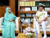 Indian Navy Chief Admiral Dinesh K Tripathi calls on Bangladesh PM Sheikh Hasina