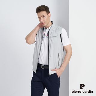 【pierre cardin 皮爾卡登】男款 都會休閒立領薄背心-淺灰色 (5227302-95)