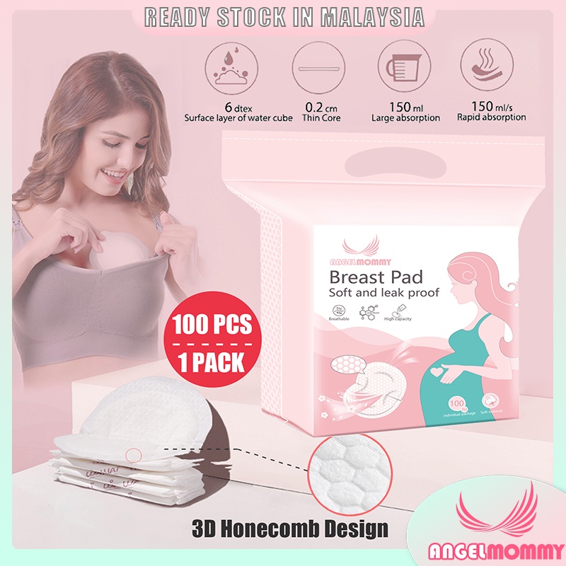 Angel Mommy Breast Pad Disposable 100pcs 150ml Absorption Anti-leak Nursing pad Breastpad Breathable Thin＆Light  WAI100