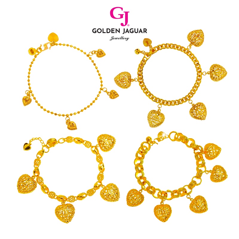 GJ Jewellery Emas Bangkok Emas Korea 24k Gold Plated | Love Nipis /Gila-Gila/ Papan Pasir Kikir (Simple Love Bracelet)