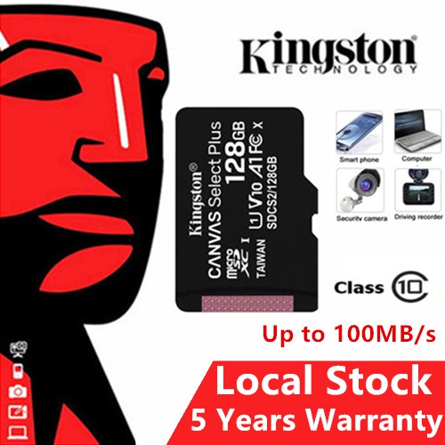 【LOCAL STOCK】 Kingston Micro SD Card Memory Card Class 10 100MB/s 16GB/32GB/64GB/128GB TF Card For drone CCTV Dashcam