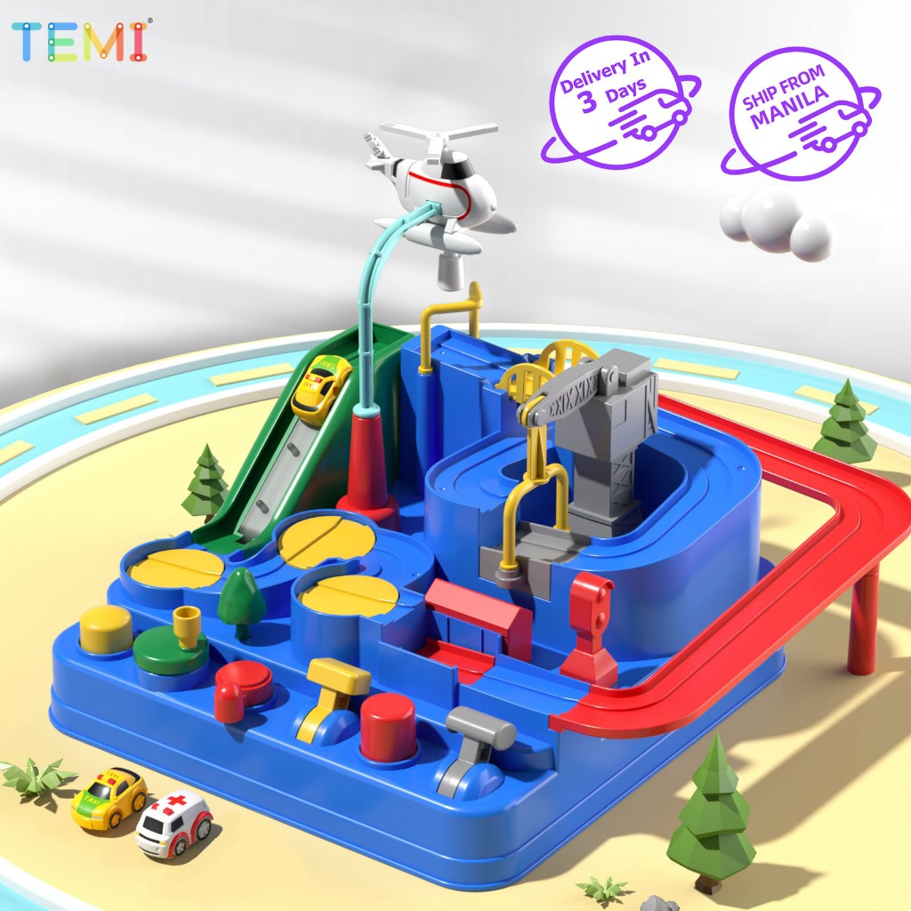 ⭐Shipping from MalaysiaTEMI⭐ Car Adventure Toy Set Track &amp; Car Play Set Kids Educational Toy Car Parking Game  Racetracks Playset Kids Boy Mainan Kereta Pengembaraan